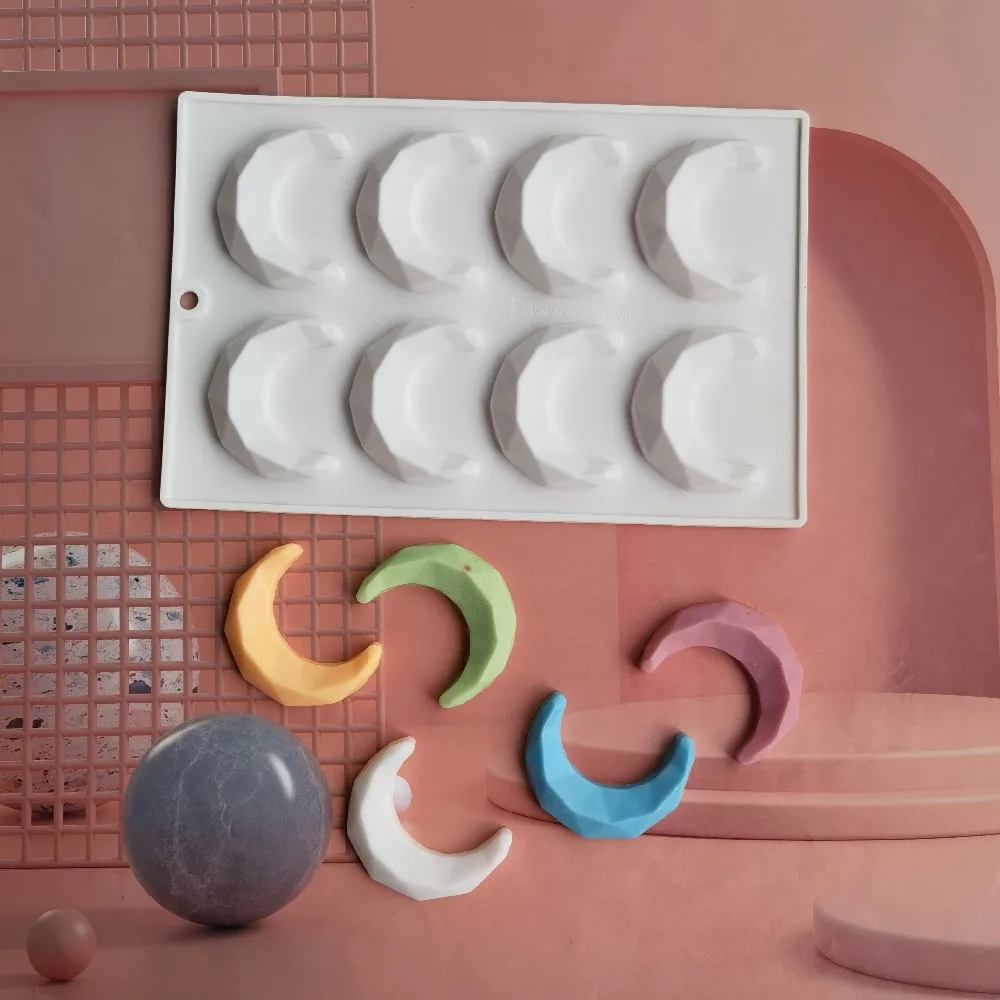 Силиконовая форма в форме Луны с 8 отверстиями, 3D формы для торта, форма для мороженого, шоколада, искусства десертов, форма для торта
Силиконовая форма в форме Луны с 8 отверстиями, 3D формы для торта, форма для мороженого, шоколада, искусства десертов, форма для торта