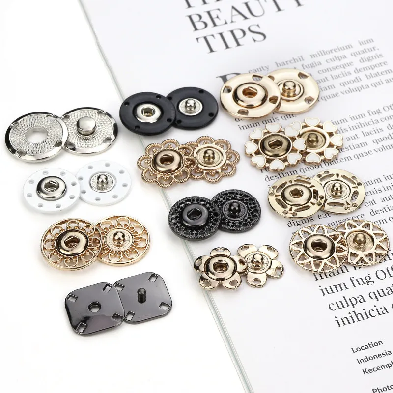 

5 Sets Metal Press Studs Sewing Button Snap Button Fastener for Handbag Purse Wallet Bags Parts Leather Craft Coat Accessories