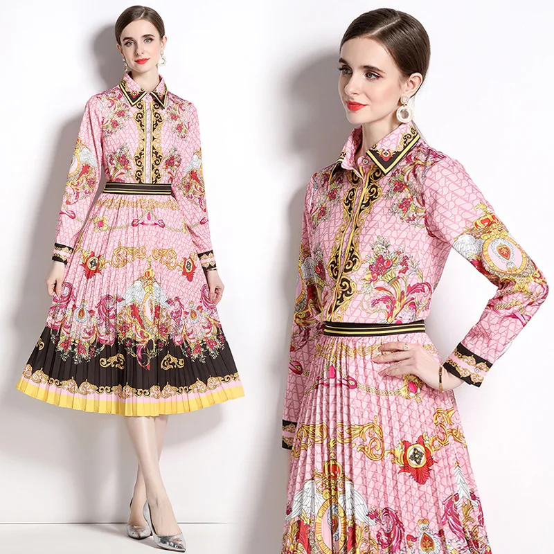 Women's Spring New High-end Temperament Polo Collar Long-sleeved Single-breasted Printed Shirt+Elastic Waist Pleated Skirt Suit
Women's Spring New High-end Temperament Polo Collar Long-sleeved Single-breasted Printed Shirt+Elastic Waist Pleated Skirt Suit