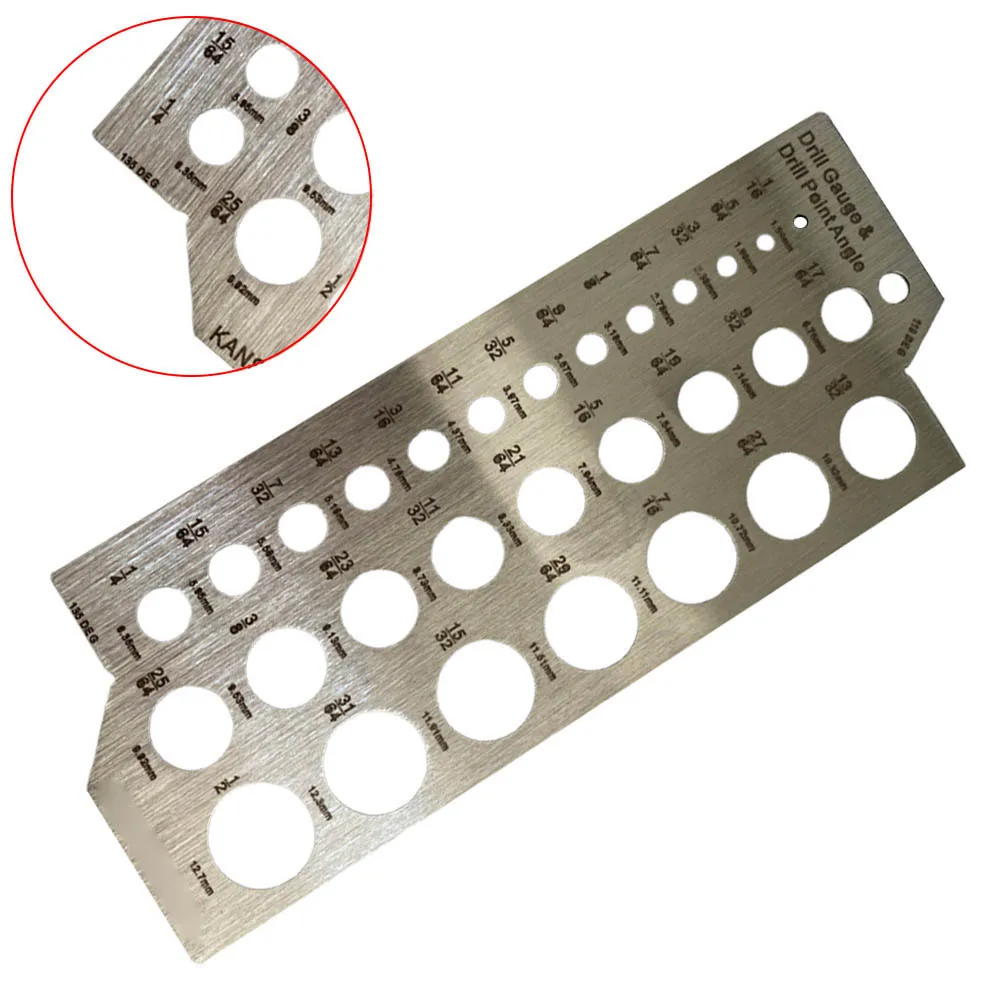 Drill Diameter Measuring Gauge Stainless Steel Drill Bit 127x51x1mm Silver High Quality Gauge1.59-12.7mm Measuring Tools
Drill Diameter Measuring Gauge Stainless Steel Drill Bit 127x51x1mm Silver High Quality Gauge1.59-12.7mm Measuring Tools