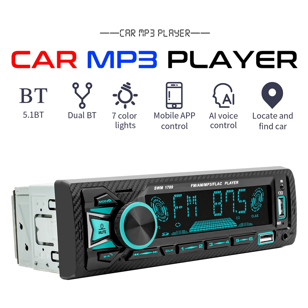 SWM 1789 Car MP3 Stereo Radio App Control Bluetooth AUX Input TF USB Single 1 DIN Head Unit With Car Finder Function
SWM 1789 Car MP3 Stereo Radio App Control Bluetooth AUX Input TF USB Single 1 DIN Head Unit With Car Finder Function