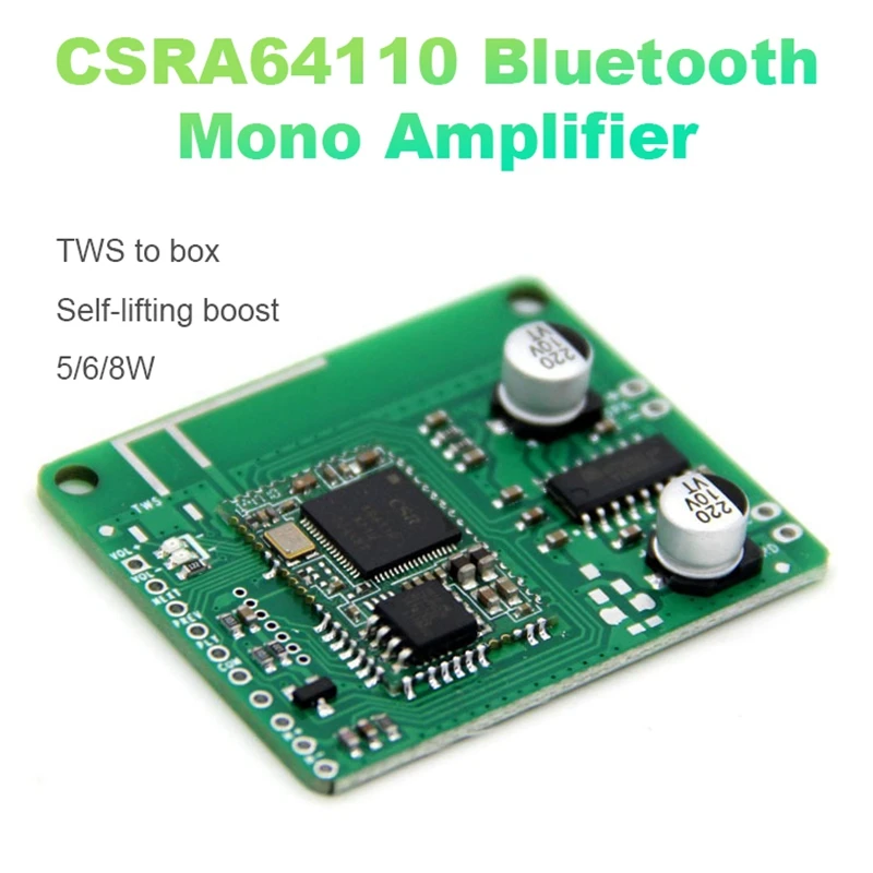 Моноусилитель Bluetooth CSRA64110, плата моноусилителя с функцией самоусиления 5W6W8W
Моноусилитель Bluetooth CSRA64110, плата моноусилителя с функцией самоусиления 5W6W8W