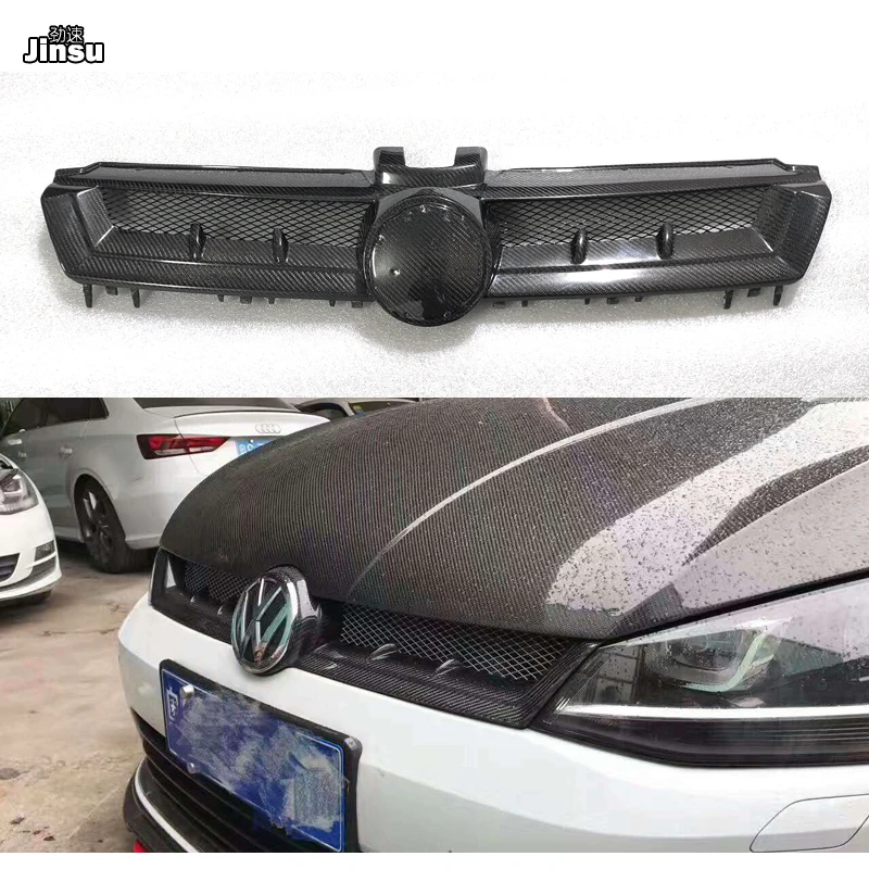 Aspec Стиль Настоящее углеродное волокно передний бампер решетка для vw golf 7 2013 - 2016 MK7