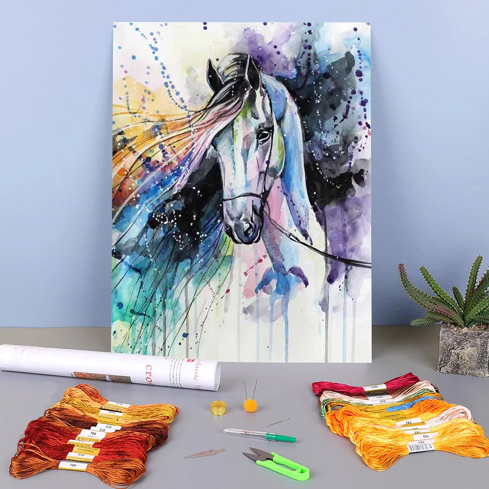 Horse Animal Printed Water-Soluble Canvas 11CT Cross-Stitch Embroidery Kit DMC Threads Handmade Hobby Handiwork Adults
Horse Animal Printed Water-Soluble Canvas 11CT Cross-Stitch Embroidery Kit DMC Threads Handmade Hobby Handiwork Adults