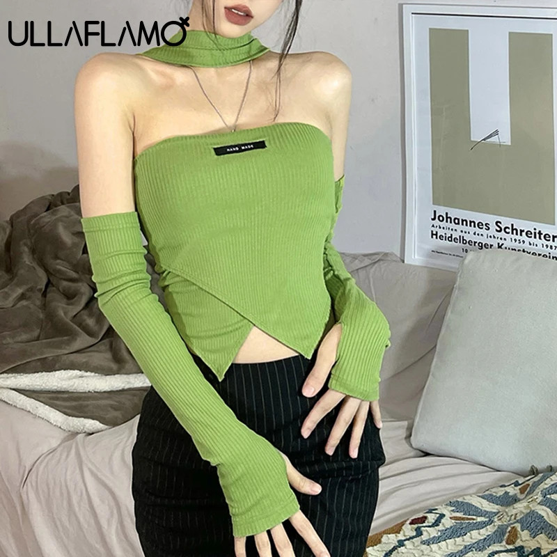 Green Halter Neck Vest Irregular Sexy Open Back Shirt Women Clothes Strapless Sleeves Tank Top Chic Street Tee Slim Cropped
Green Halter Neck Vest Irregular Sexy Open Back Shirt Women Clothes Strapless Sleeves Tank Top Chic Street Tee Slim Cropped