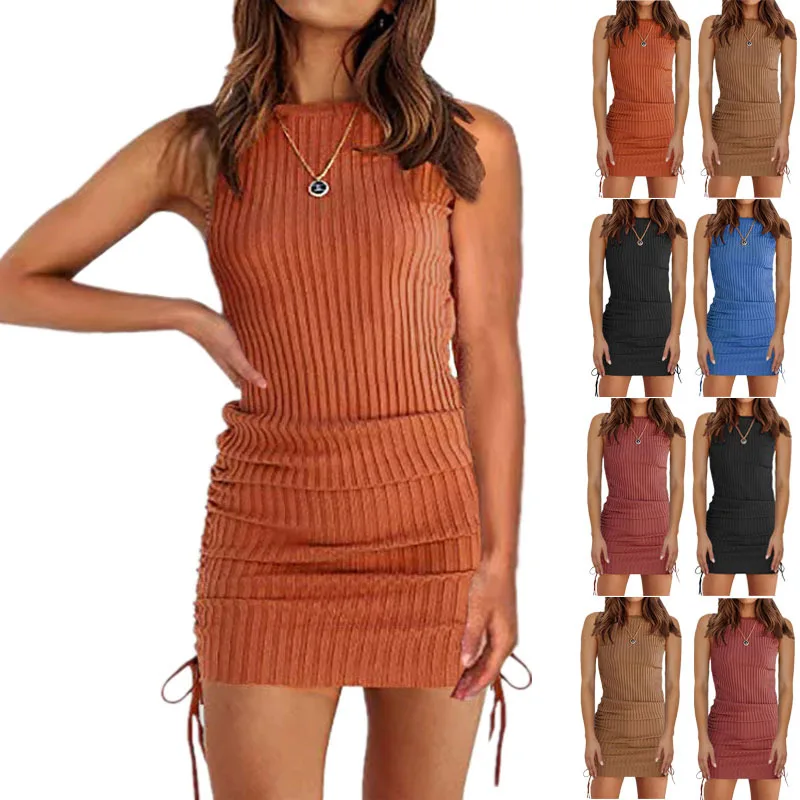 Spring and Summer New Women's Mini Dress Solid Color Round Neck Ribbed Vest Knit Long Sleeve Sexy Dress
Spring and Summer New Women's Mini Dress Solid Color Round Neck Ribbed Vest Knit Long Sleeve Sexy Dress