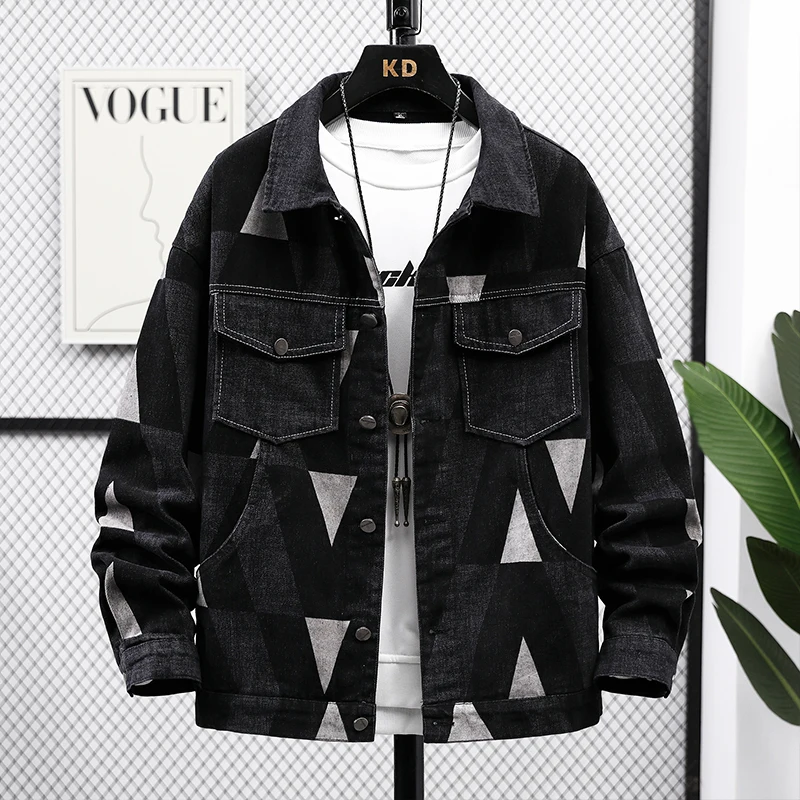 Spring Fall 2022 Denim jacket Men loose casual fashion jacket fashion versatile print personality lapel denim jacket
Spring Fall 2022 Denim jacket Men loose casual fashion jacket fashion versatile print personality lapel denim jacket