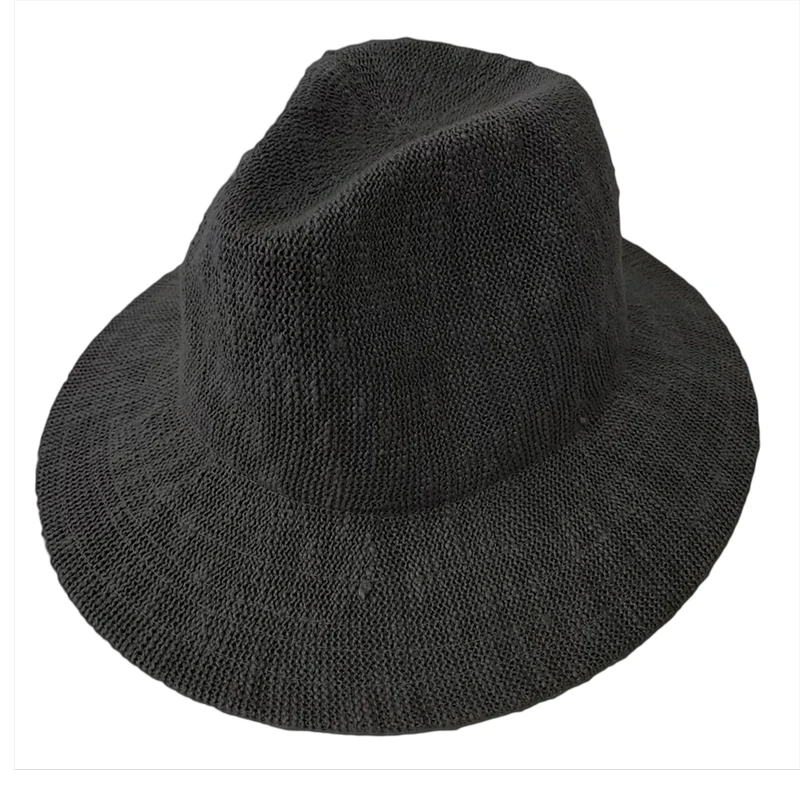 

MenJazz Hat Breathable Matte cotton Yarn Knitted Panama sun protection hat Fashion Wide brim Beach Hats Summer Sun Hat For women