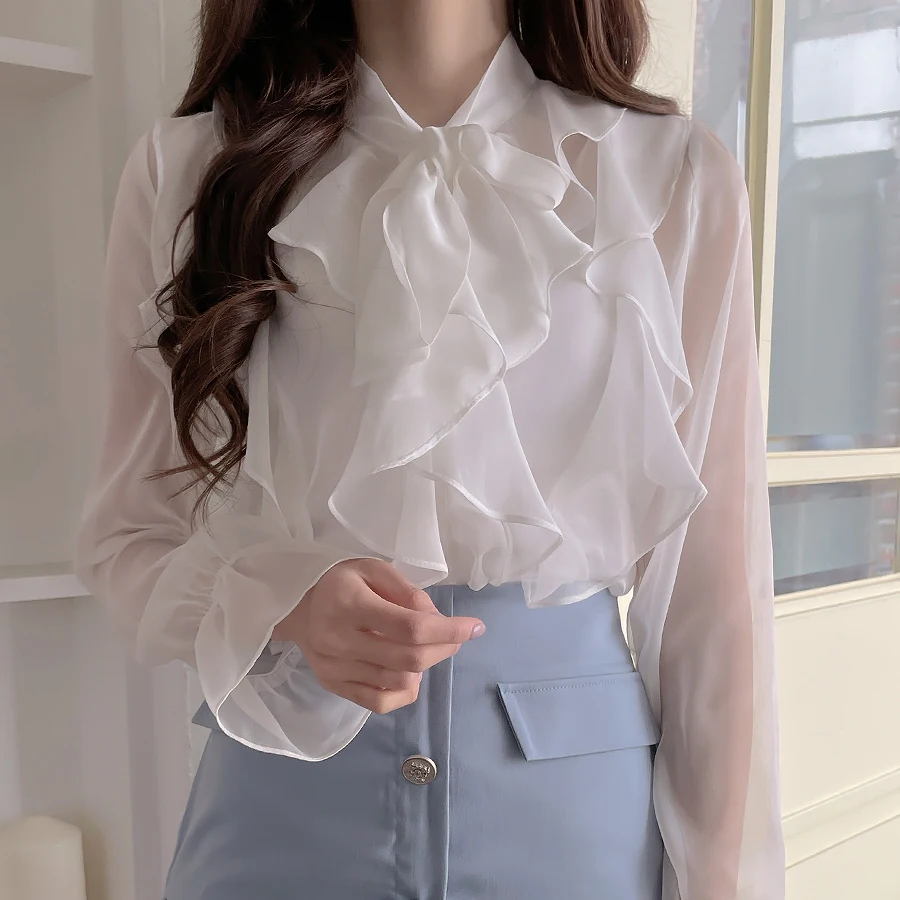 Blusas Mujer De Moda 2022 Chiffon shirt top Lady Work Casual Women Shirt Ruffle New Long Sleeve Solid Color Blouse Women 90B
Blusas Mujer De Moda 2022 Chiffon shirt top Lady Work Casual Women Shirt Ruffle New Long Sleeve Solid Color Blouse Women 90B