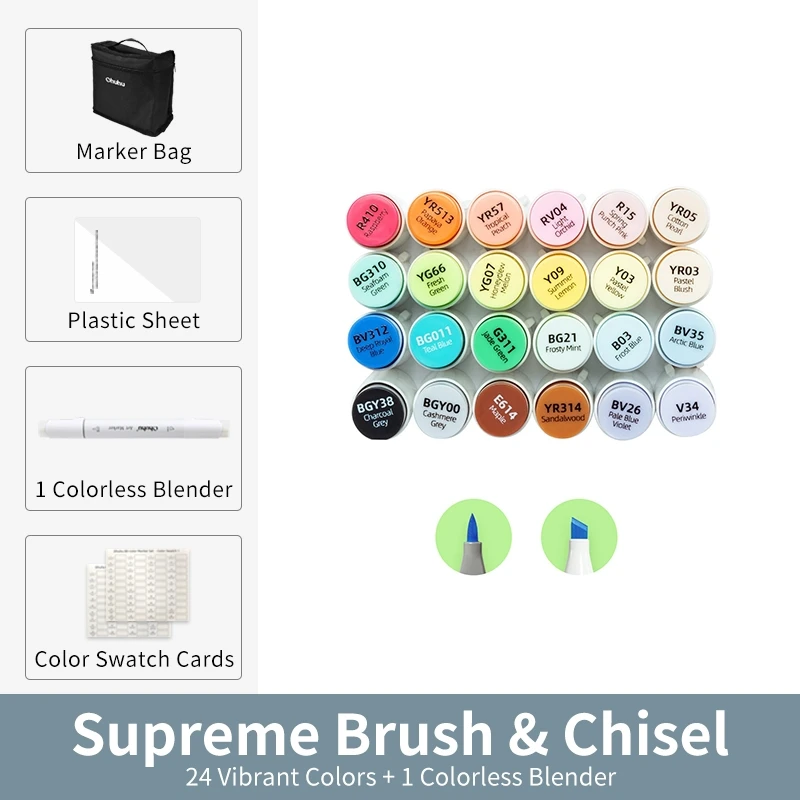 Ohuhu Honolulu Plus, 24-цветные спиртовые маркеры, набор художественных маркеров с двойным наконечником, многоразовый маркер, раскраска, иллюстрации, рисунок
Ohuhu Honolulu Plus, 24-цветные спиртовые маркеры, набор художественных маркеров с двойным наконечником, многоразовый маркер, раскраска, иллюстрации, рисунок