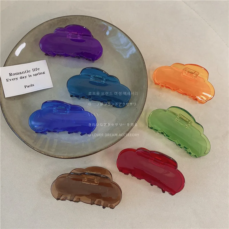 New Acetate Hair Claw Clips Transparent Color Large Size Clouds Geometric Clamps Grab Shark Clip Girl Women Hair Accessories
New Acetate Hair Claw Clips Transparent Color Large Size Clouds Geometric Clamps Grab Shark Clip Girl Women Hair Accessories