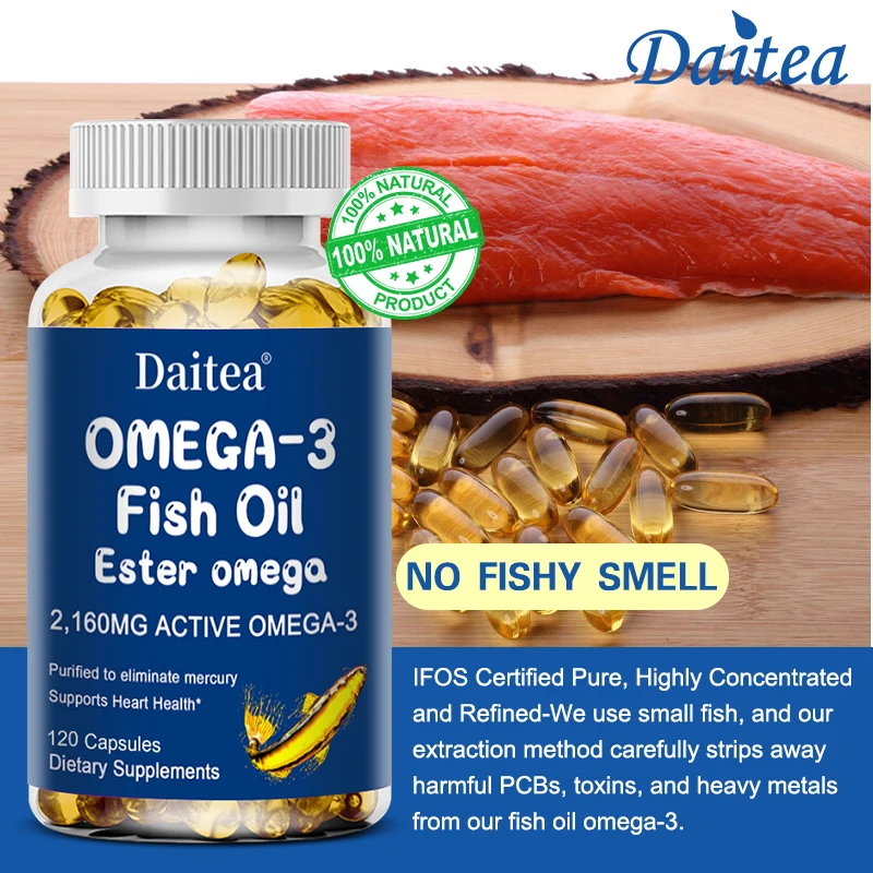 Рыбное масло Omega-3 с высоким содержанием DHA и EPA, улучшает память и интеллект, улучшает плохое настроение, снимает стресс, укрепляет 
Рыбное масло Omega-3 с высоким содержанием DHA и EPA, улучшает память и интеллект, улучшает плохое настроение, снимает стресс, укрепляет