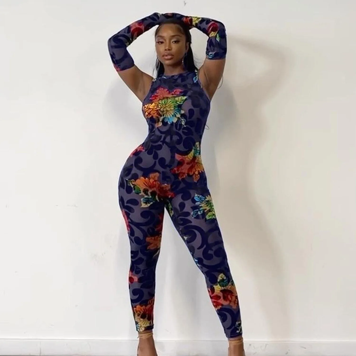 Plus Size Sexy Printed Sheer Mesh One Piece with Gloves Sleeveless Bodycon Women Jumpsuit 2023 Night Club Party Overall Outfits
Plus Size Sexy Printed Sheer Mesh One Piece with Gloves Sleeveless Bodycon Women Jumpsuit 2023 Night Club Party Overall Outfits