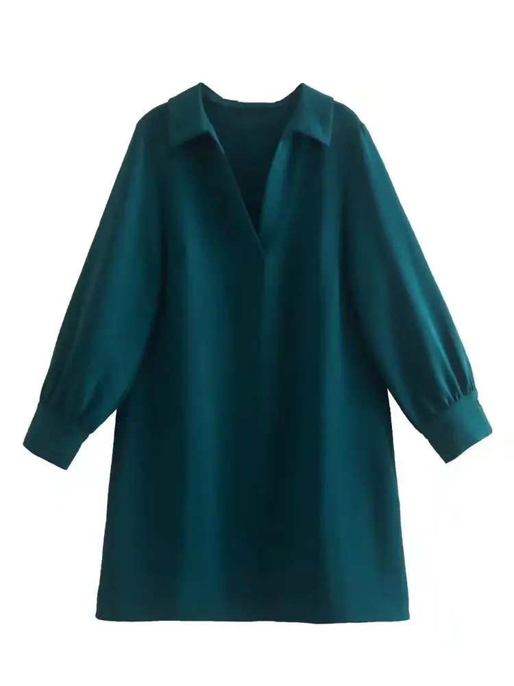 Women Autumn Vintage Mini Dress 2022 Fashion Solid V-Neck Long Sleeve Loose Female ELegant Street Dresses Clothes
Women Autumn Vintage Mini Dress 2022 Fashion Solid V-Neck Long Sleeve Loose Female ELegant Street Dresses Clothes