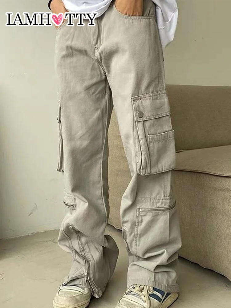 IAMHOTTY Zip Up Trouser Baggy Denim Cargo Pants Khaki High Waist Casual Jeans Fairycore Grunge Aesthetic Sweatpants Jogger Women
IAMHOTTY Zip Up Trouser Baggy Denim Cargo Pants Khaki High Waist Casual Jeans Fairycore Grunge Aesthetic Sweatpants Jogger Women