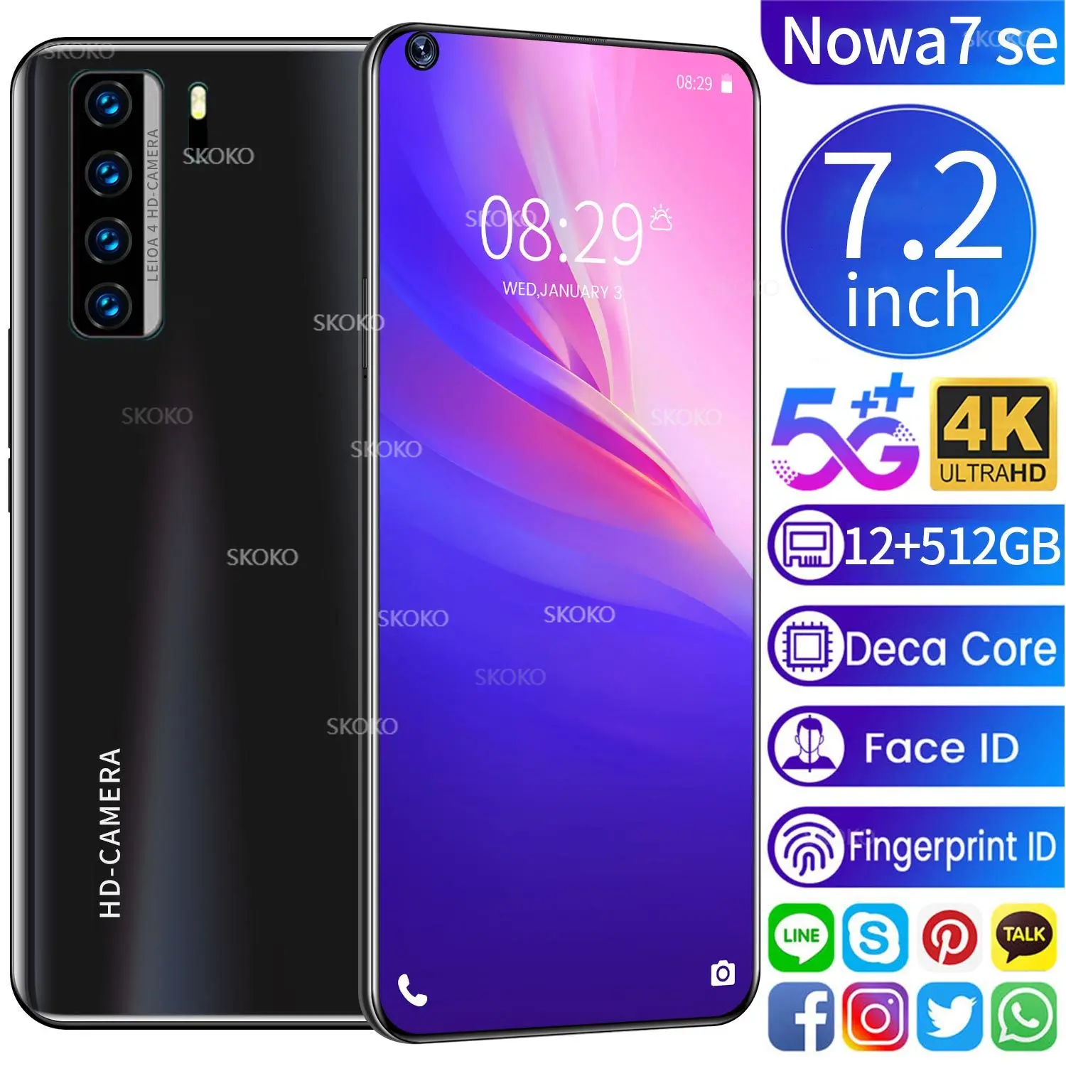Новинка, смартфон глобальная версия Nowe7 se, мобильный телефон с 12 + 512 ГБ, мобильный телефон с 10 ядрами, Android 10, 5000 мАч, игровой телефон с функцией...
Новинка, смартфон глобальная версия Nowe7 se, мобильный телефон с 12 + 512 ГБ, мобильный телефон с 10 ядрами, Android 10, 5000 мАч, игровой телефон с функцией...