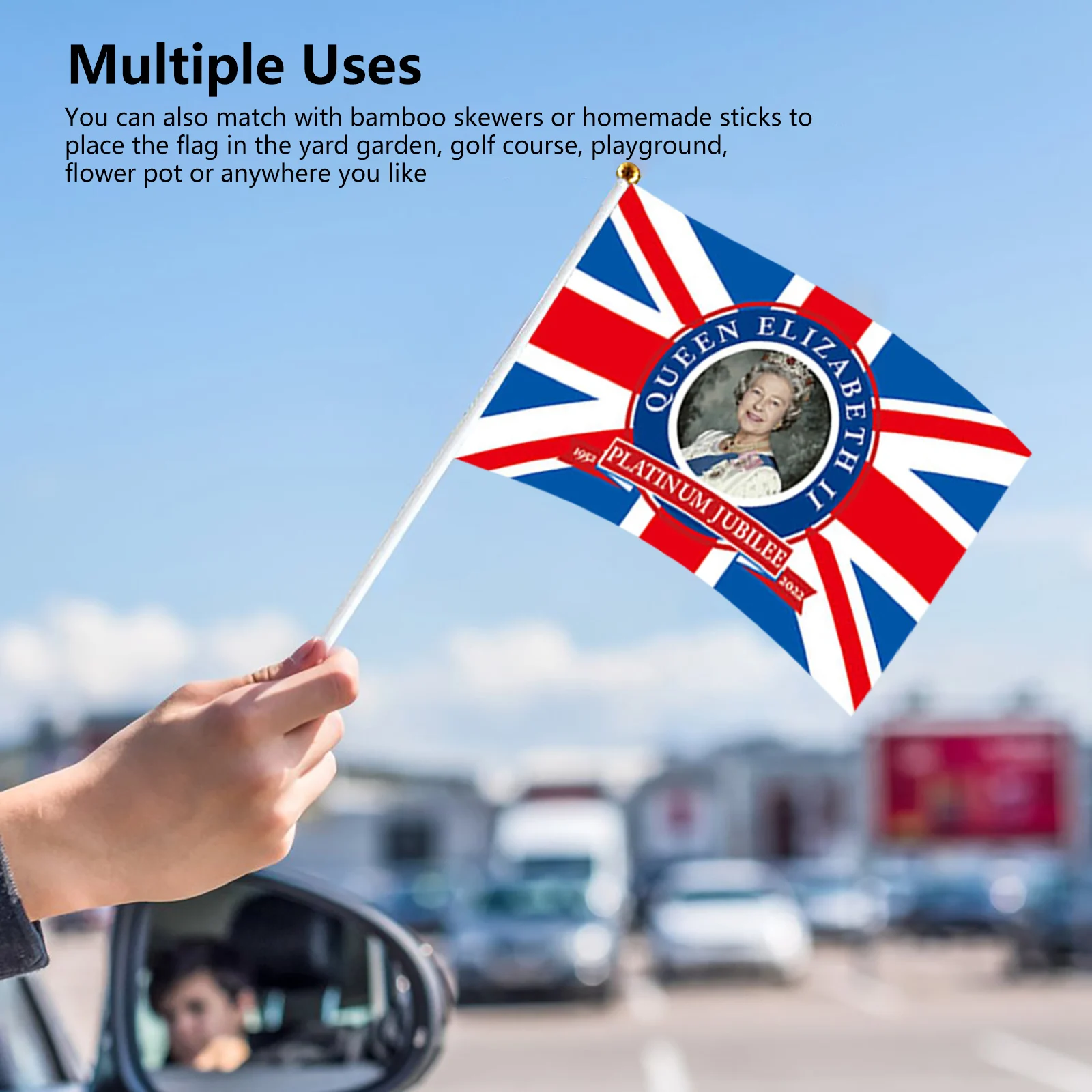 Small Flag - 10 Pack, Queens Elizabeth 2022 Platinum Jubilee Handheld Stick Union Jack Flags, 70th Anniversary Celebration Decor
Small Flag - 10 Pack, Queens Elizabeth 2022 Platinum Jubilee Handheld Stick Union Jack Flags, 70th Anniversary Celebration Decor