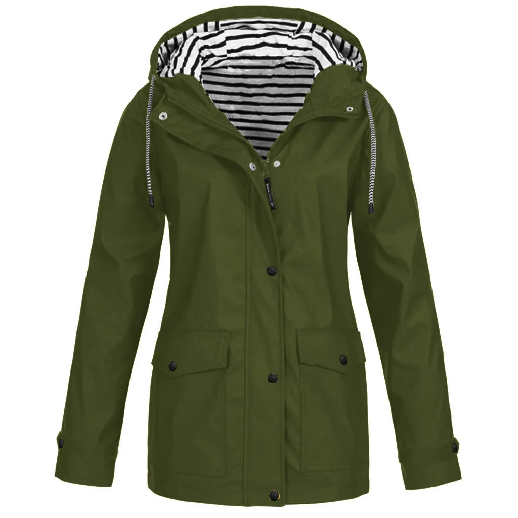 Plus Size Hooded Trench Jacket For Women Button Zipper Outdoor Windproof Waterproof Rain Coat Lady Autumn Winter пальто женское
Plus Size Hooded Trench Jacket For Women Button Zipper Outdoor Windproof Waterproof Rain Coat Lady Autumn Winter пальто женское