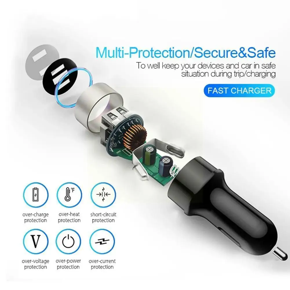 3.1A USB Car Charger Fast Charging Dual USB Car Phone Charger Adapter For iPhone 13 12 Xiaomi Samsung Huawei in Car Charger W0N2
3.1A USB Car Charger Fast Charging Dual USB Car Phone Charger Adapter For iPhone 13 12 Xiaomi Samsung Huawei in Car Charger W0N2