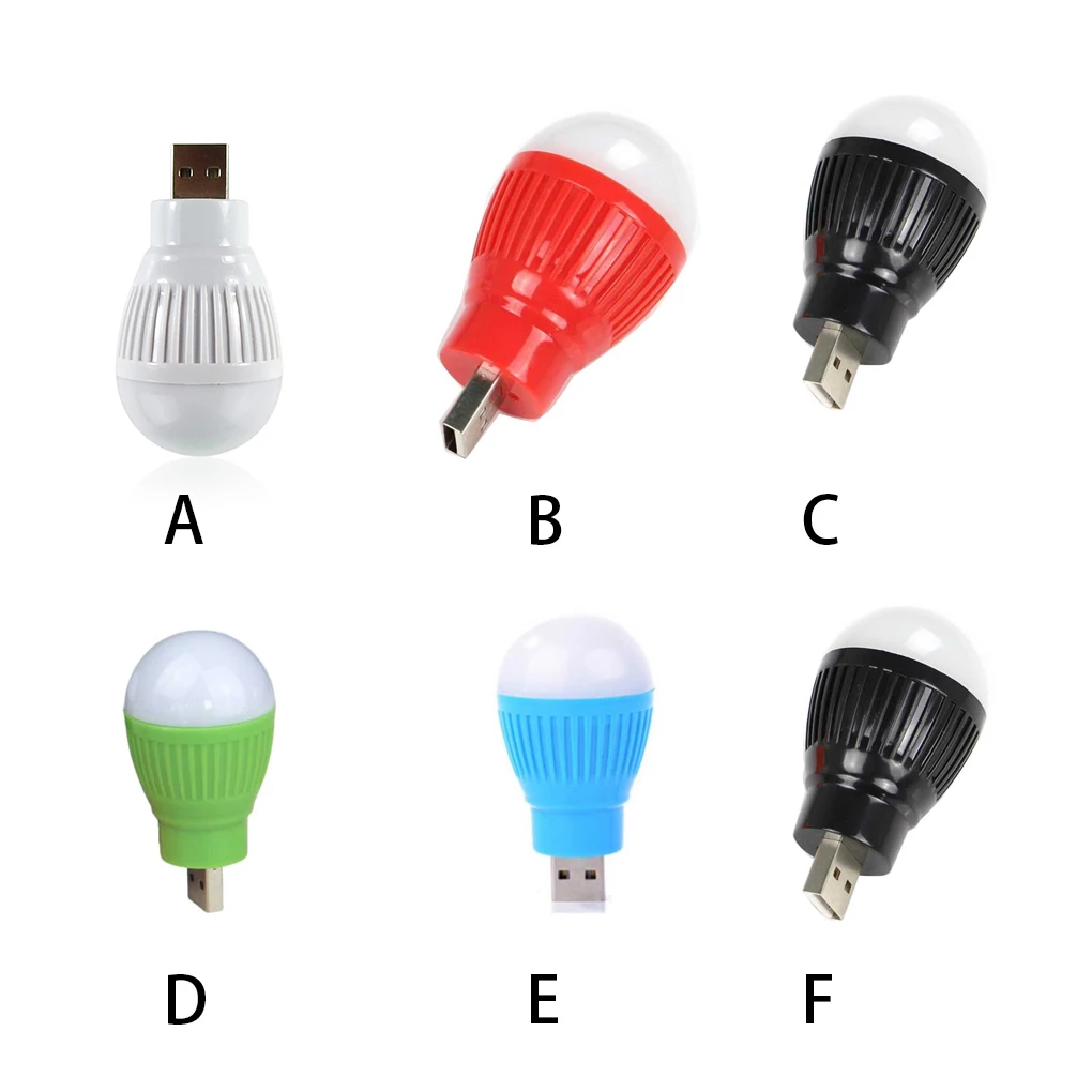 

Camping Traveling USB Powered Light Bulb without Portable Plastic Lightbulb Bedroom Office Flashlight Lighting White