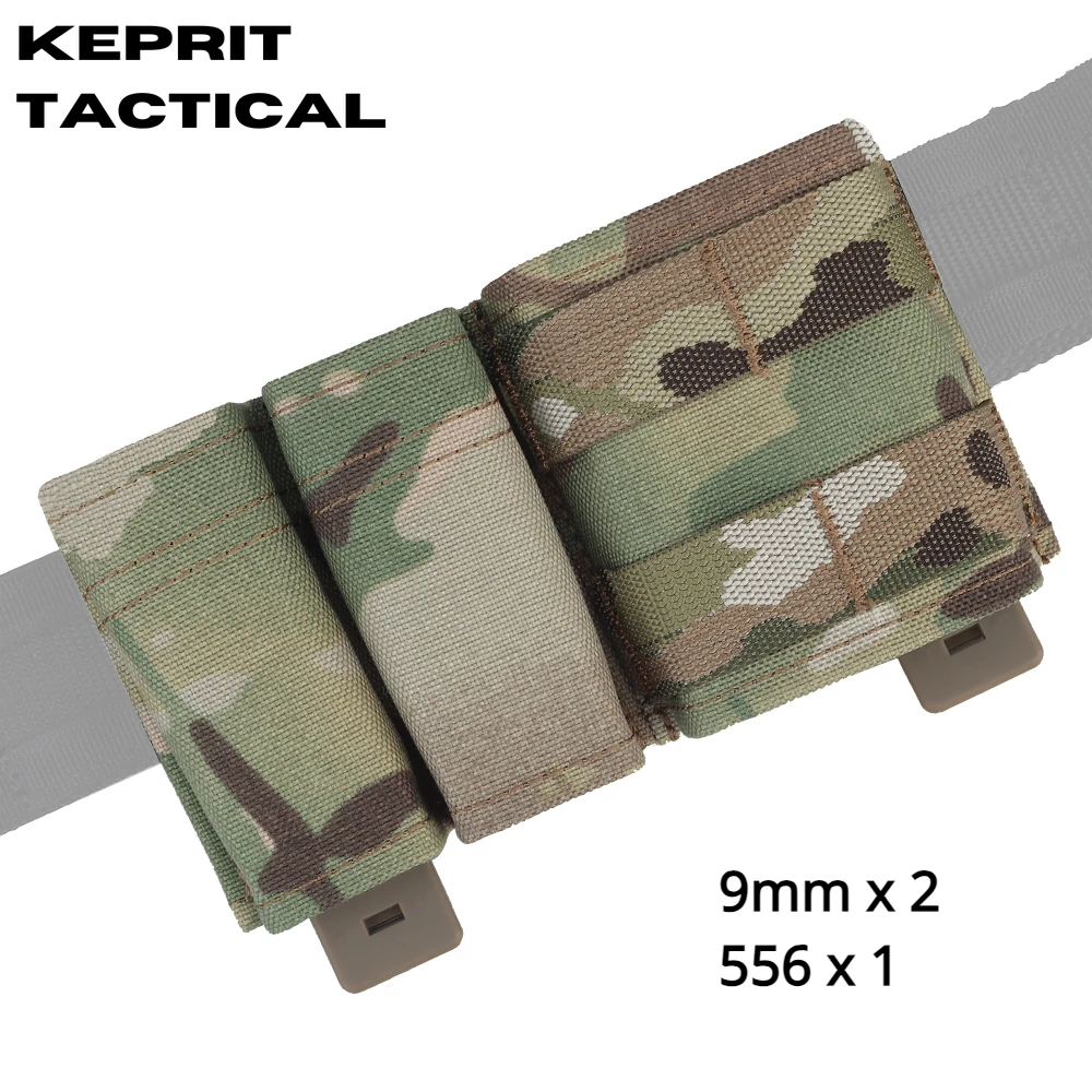 

9mm+5.56mm Pistol Rifle Mag Pouch with KYWI 500D Multicam Cordura Magazine Pouches for M4 M4A1 AR15 Glock 17 19 Accessories