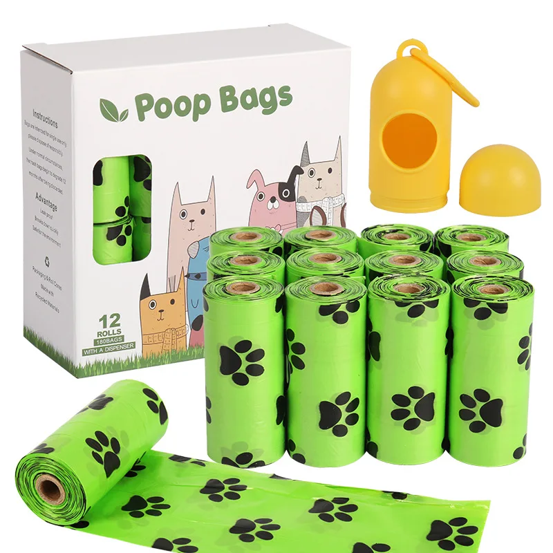 

Degradable 16 Rolls Dog Poop Bag 15 Bags/ Roll Large Cat Waste Bags Doggie Outdoor Home Clean Refill Garbage Bag Pet Supplies