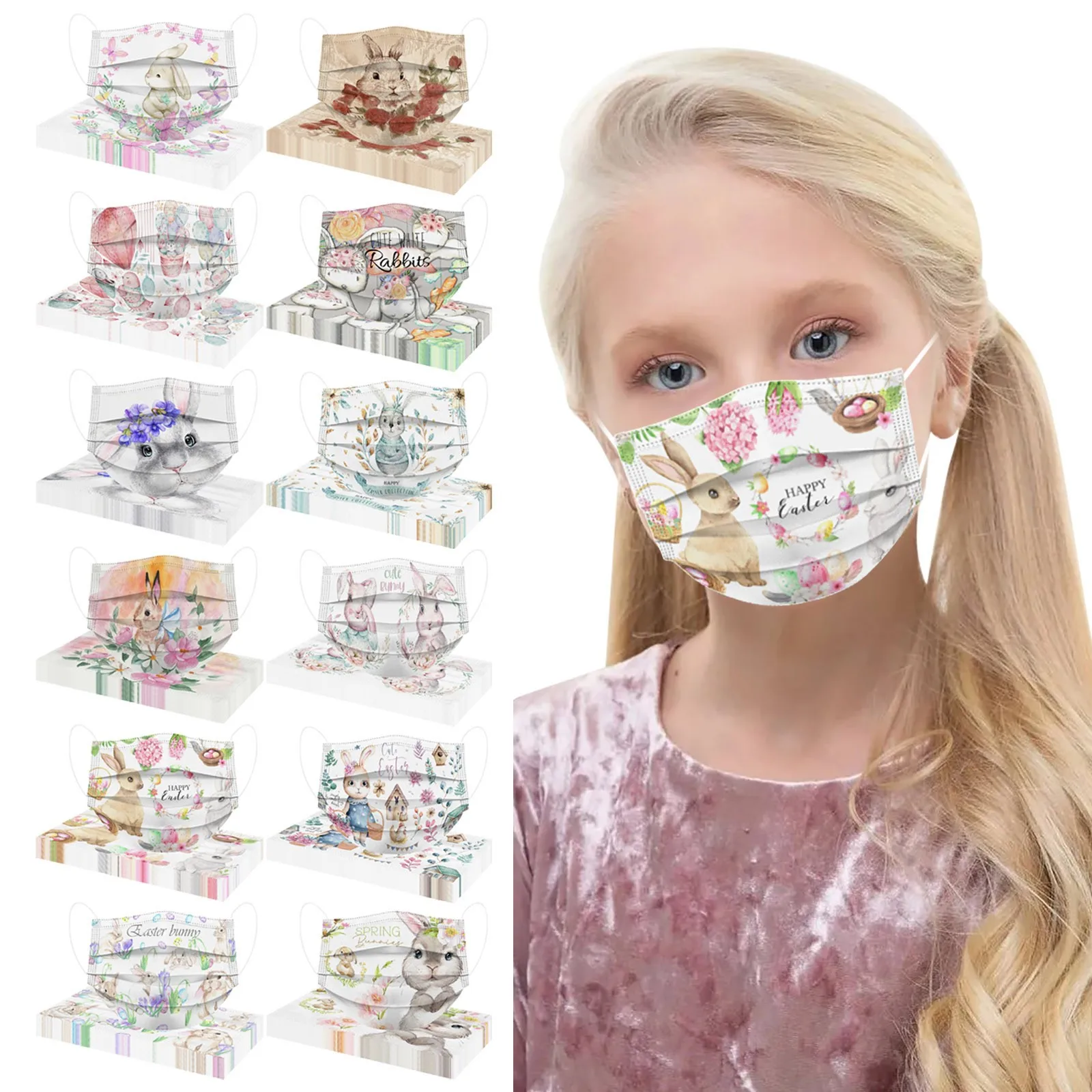 10 Pc Kids Children's Mask Disposable Face Mask Industrial 3ply Ear Loop Face Mask Outdoor Bunny Print Mouth Cover Mascarillas
10 Pc Kids Children's Mask Disposable Face Mask Industrial 3ply Ear Loop Face Mask Outdoor Bunny Print Mouth Cover Mascarillas