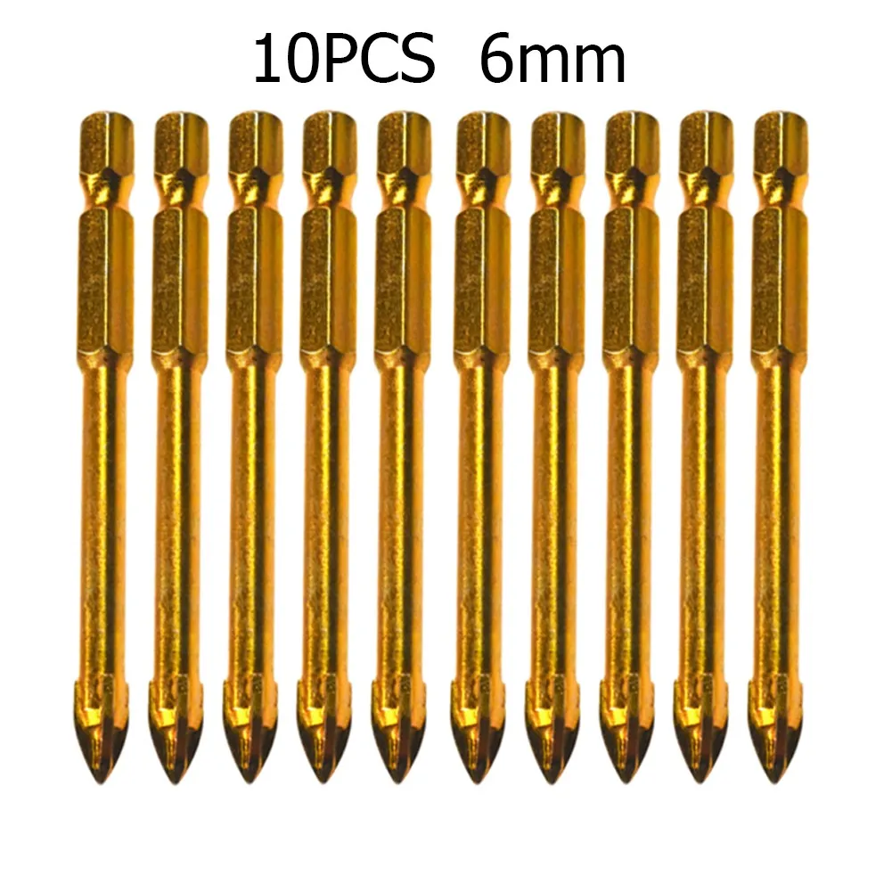 10pcs 6mm Titanium Ceramic Tile Marble Glass Drill Bits Spear Head Hex Shank Workshop Equipment Power Tools Parts Drill Bits
10pcs 6mm Titanium Ceramic Tile Marble Glass Drill Bits Spear Head Hex Shank Workshop Equipment Power Tools Parts Drill Bits