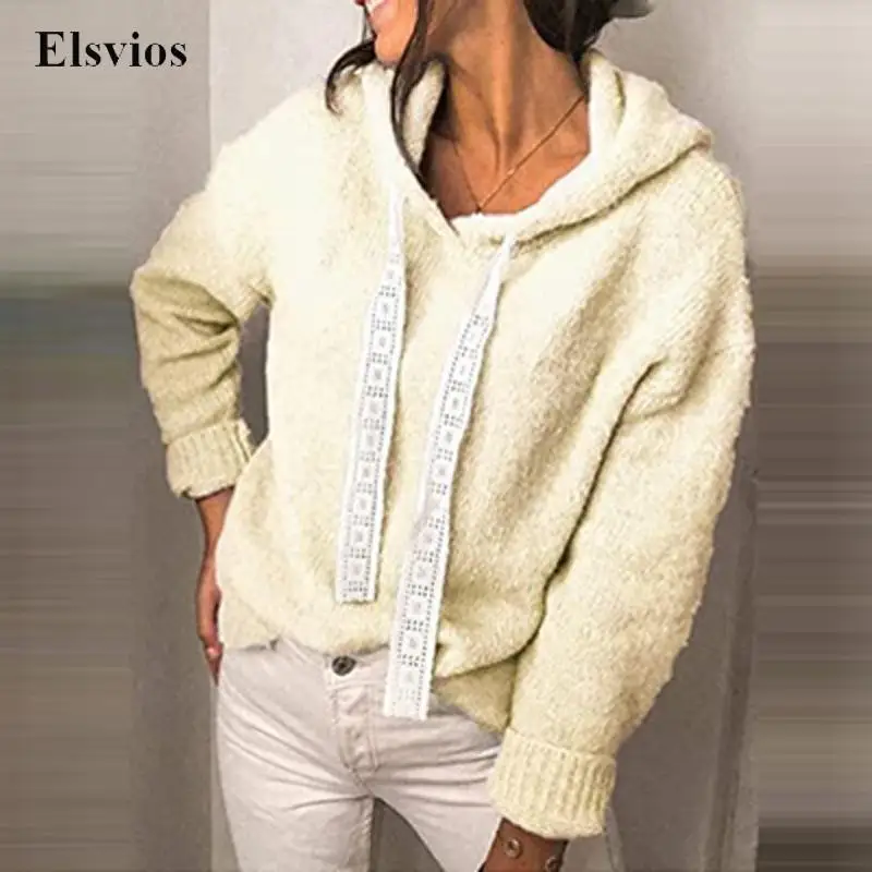 Winter Solid Fashion Women Tops Jumper Vintage Casual Loose Drawstring Hooded Pullover Female Autumn Long Sleeve Knitted Sweater
Winter Solid Fashion Women Tops Jumper Vintage Casual Loose Drawstring Hooded Pullover Female Autumn Long Sleeve Knitted Sweater