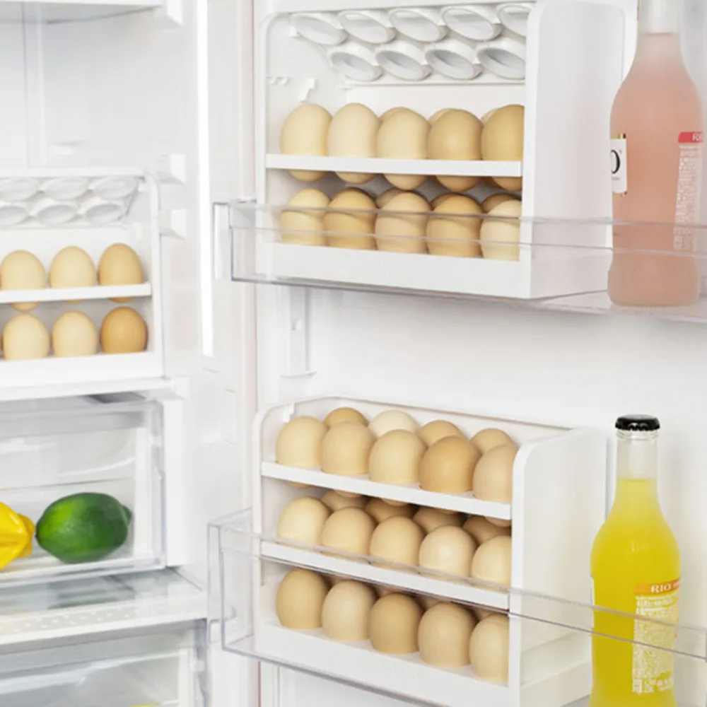 Plastic Egg Holder For Refrigerator 3-Layer Flip Fridge Egg Tray Container Kitchen Countertop Fresh Egg Storage Container
Plastic Egg Holder For Refrigerator 3-Layer Flip Fridge Egg Tray Container Kitchen Countertop Fresh Egg Storage Container