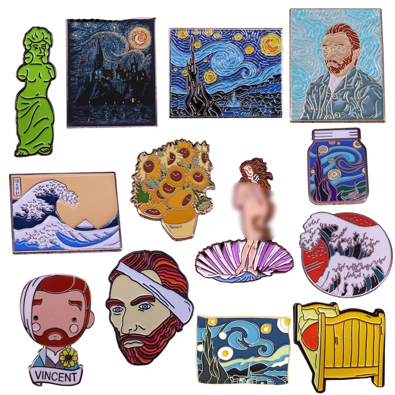 Van Gogh Art Figures Enamel Pin Brooch for Clothes Backpack Accessories Collar Hat Badge Lapel Pins Women Men Jewelry Gifts
Van Gogh Art Figures Enamel Pin Brooch for Clothes Backpack Accessories Collar Hat Badge Lapel Pins Women Men Jewelry Gifts