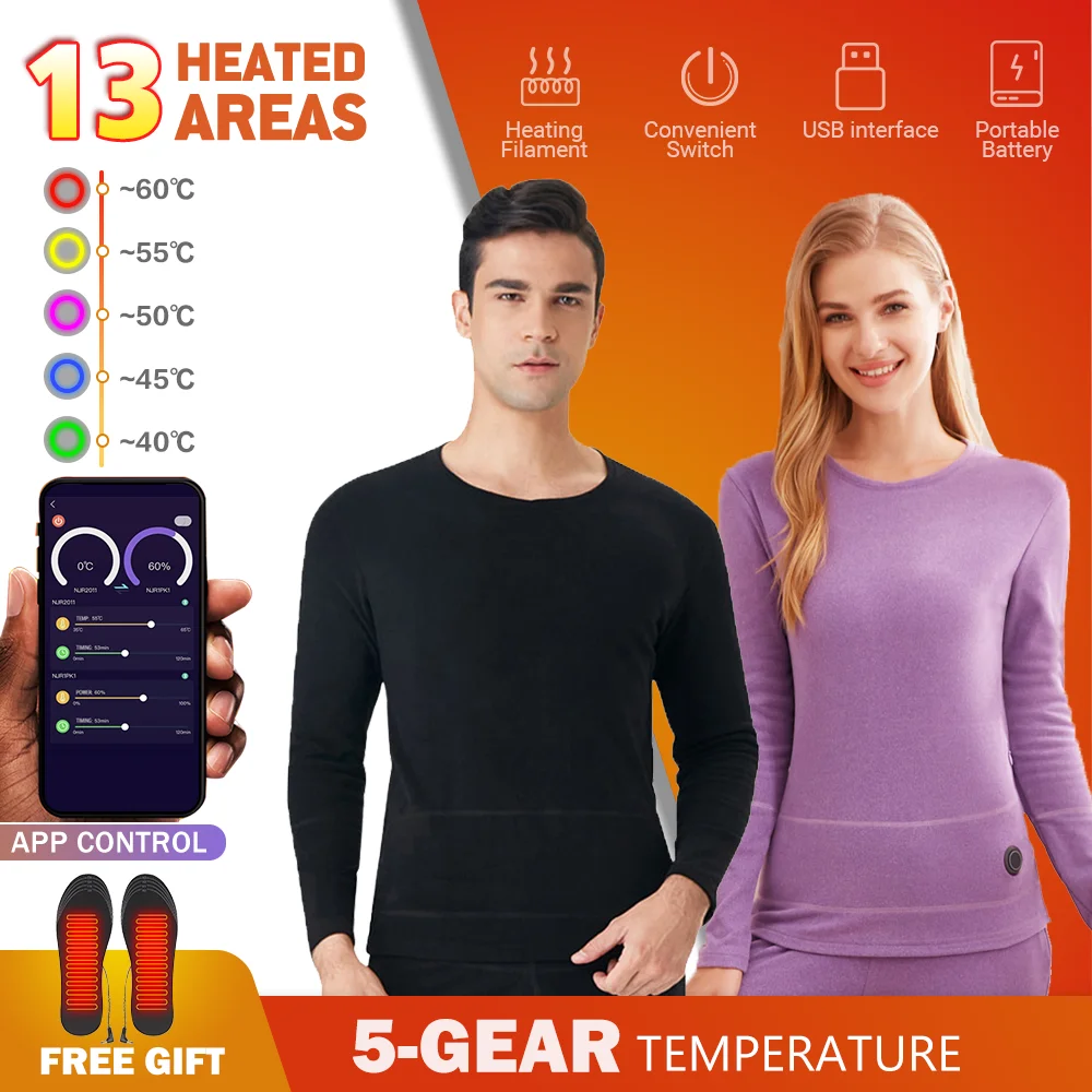 Heat Underwear Men's Heat Underwear Jacket Smartphone APP Temperature Control USB Battery Power Women's Thermal Underwear Set
Heat Underwear Men's Heat Underwear Jacket Smartphone APP Temperature Control USB Battery Power Women's Thermal Underwear Set