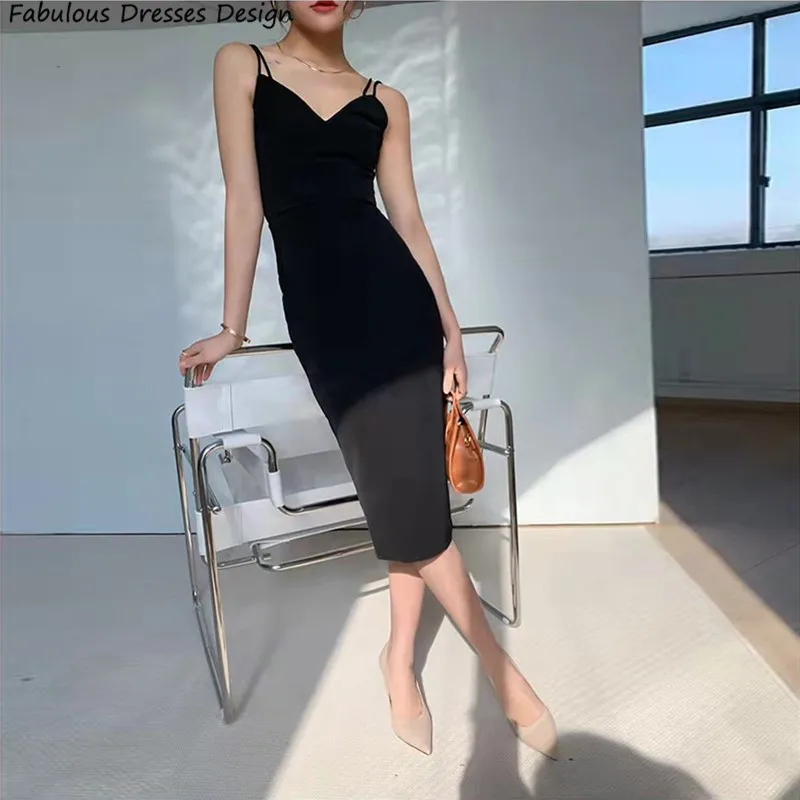 Black Tea Length Prom Dresses Mermaid Spaghetti Straps V-neck Dress Women Party Night 2022 Robes De Soirée femme
Black Tea Length Prom Dresses Mermaid Spaghetti Straps V-neck Dress Women Party Night 2022 Robes De Soirée femme