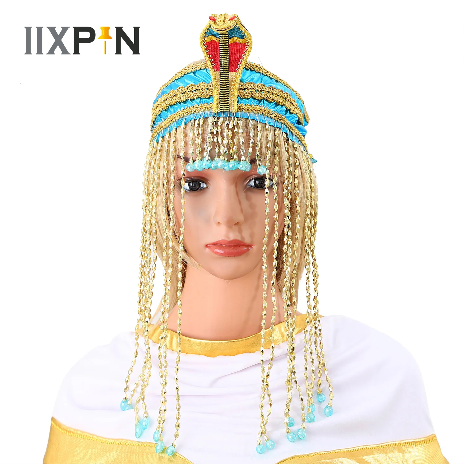 Halloween Egyptian Cleopatra Headpiece Crown Snake Head Headwear Gold Beaded Tassel Headband Pharaoh Cosplay Costume Accessories
Halloween Egyptian Cleopatra Headpiece Crown Snake Head Headwear Gold Beaded Tassel Headband Pharaoh Cosplay Costume Accessories