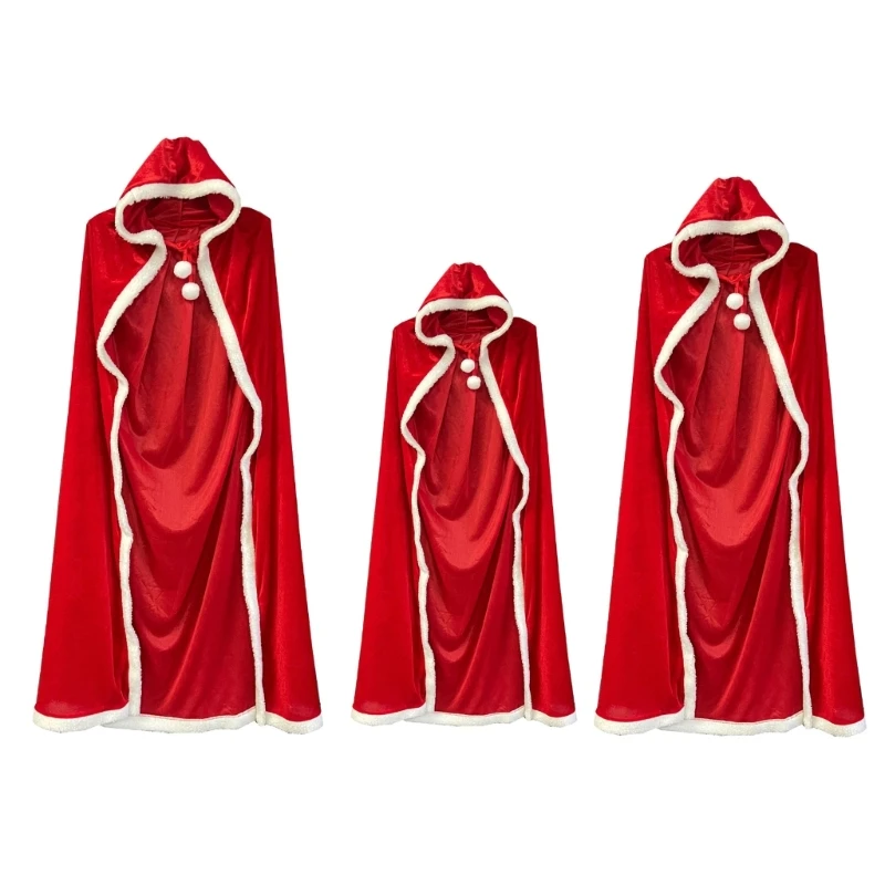 Hooded Cloak Pompom Tie Up Christmas Red Long Robe Cape Costume for Women Girls Drop Shipping
Hooded Cloak Pompom Tie Up Christmas Red Long Robe Cape Costume for Women Girls Drop Shipping