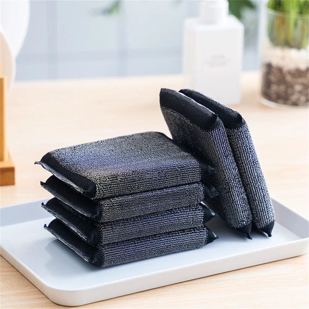 6pcs Kitchen'S Steel Ring Magics Dishwashing Sponge Clean Rub Pot Rust Focal Stains Sponge Removing Tool Kit Accessories 
6pcs Kitchen'S Steel Ring Magics Dishwashing Sponge Clean Rub Pot Rust Focal Stains Sponge Removing Tool Kit Accessories