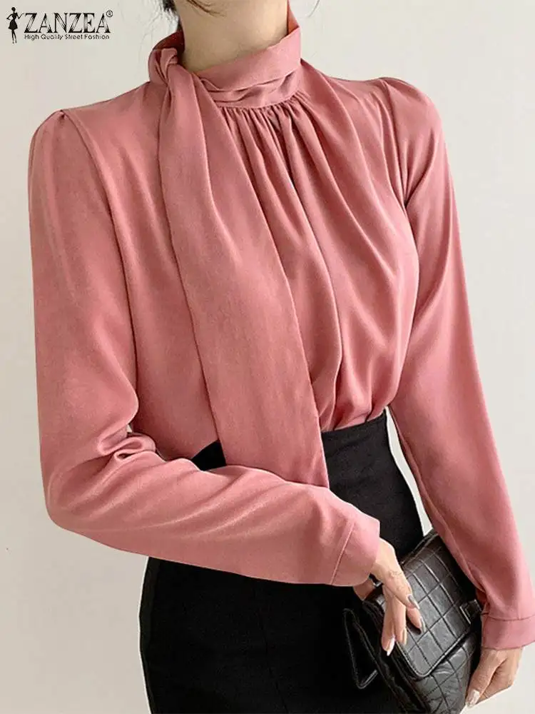 Women's Fashion Turtleneck Blusas Feminina Casual Solid Bow Tops 2022 Spring Elegant Blouse ZANZEA Office Lady Long Sleeve Shirt
Women's Fashion Turtleneck Blusas Feminina Casual Solid Bow Tops 2022 Spring Elegant Blouse ZANZEA Office Lady Long Sleeve Shirt