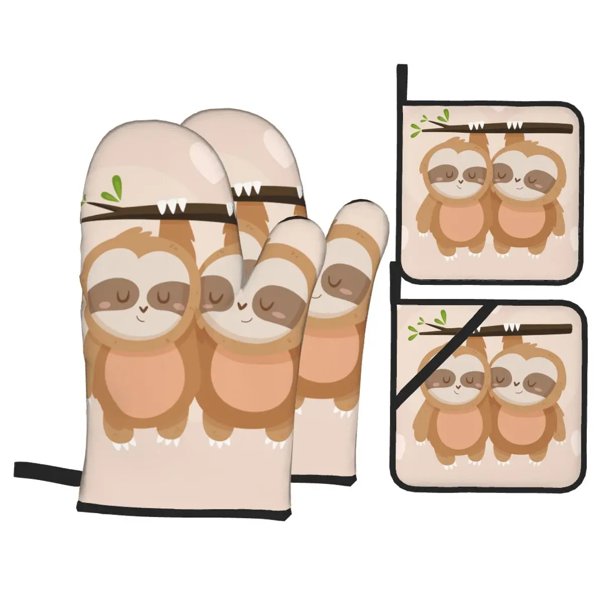 4pcs Oven Mitts Polyester Baking Insulation Gloves Cute Sloth Couple Microwave Heat Resistant Kitchen Gloves Oven Potholder Pad
4pcs Oven Mitts Polyester Baking Insulation Gloves Cute Sloth Couple Microwave Heat Resistant Kitchen Gloves Oven Potholder Pad