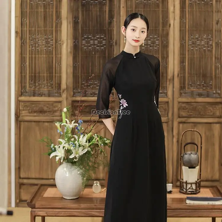 2023 autumn hinese style retro slimming improved embroidery stand collar half sleeve cheongsam dress daily elegant qipao s29
2023 autumn hinese style retro slimming improved embroidery stand collar half sleeve cheongsam dress daily elegant qipao s29