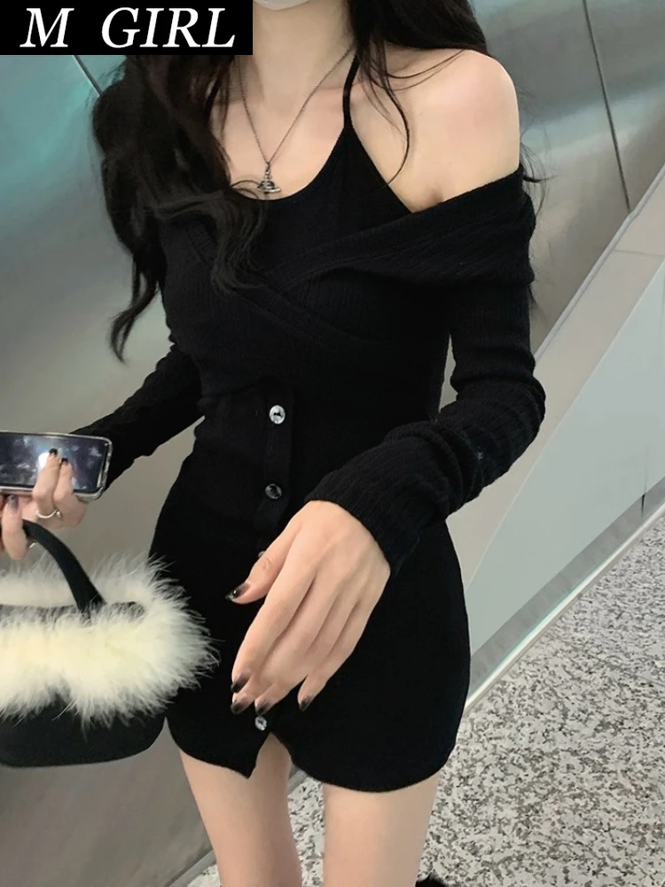 M GIRLS Fashion Y2k Dresses for Women Sexy Off Shoulder Bodycon Vestidos De Mujer Slim Waist Black Mini Dress Temperament Robe
M GIRLS Fashion Y2k Dresses for Women Sexy Off Shoulder Bodycon Vestidos De Mujer Slim Waist Black Mini Dress Temperament Robe