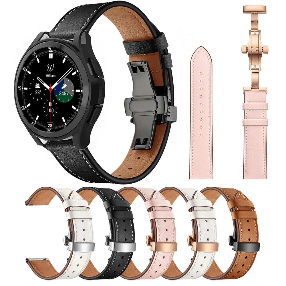 Butterfly Buckle Leather Band For Samsung Galaxy Watch 4 44mm 40mm / Galaxy Watch 4 classic 42mm 46mm / Active 2 Strap Watchband
Butterfly Buckle Leather Band For Samsung Galaxy Watch 4 44mm 40mm / Galaxy Watch 4 classic 42mm 46mm / Active 2 Strap Watchband