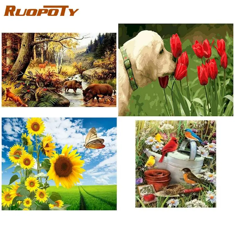 RUOPOTY 60x75cm Painting by numbers Handpainted Number painting Animals and Flower DIY Paint by numbers Adults crafts Home decor
RUOPOTY 60x75cm Painting by numbers Handpainted Number painting Animals and Flower DIY Paint by numbers Adults crafts Home decor