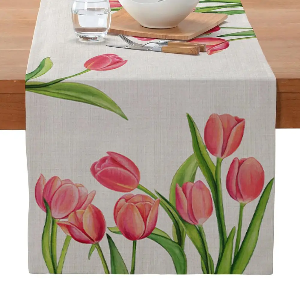 Colorful Table RunnerTulip Floral Printed Table Cloth Linen Table Runners Home Party Dining Table Decoration Mother's Day Gifts
Colorful Table RunnerTulip Floral Printed Table Cloth Linen Table Runners Home Party Dining Table Decoration Mother's Day Gifts
