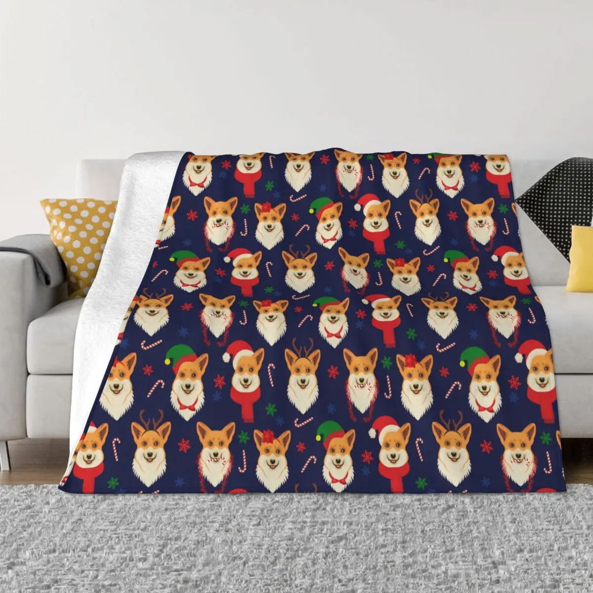 

Kawaii Corgi Dog Cute Animal Blankets Flannel Textile Decor Lightweight Thin Throw Blankets for Bedding Bedroom Bedding Throws