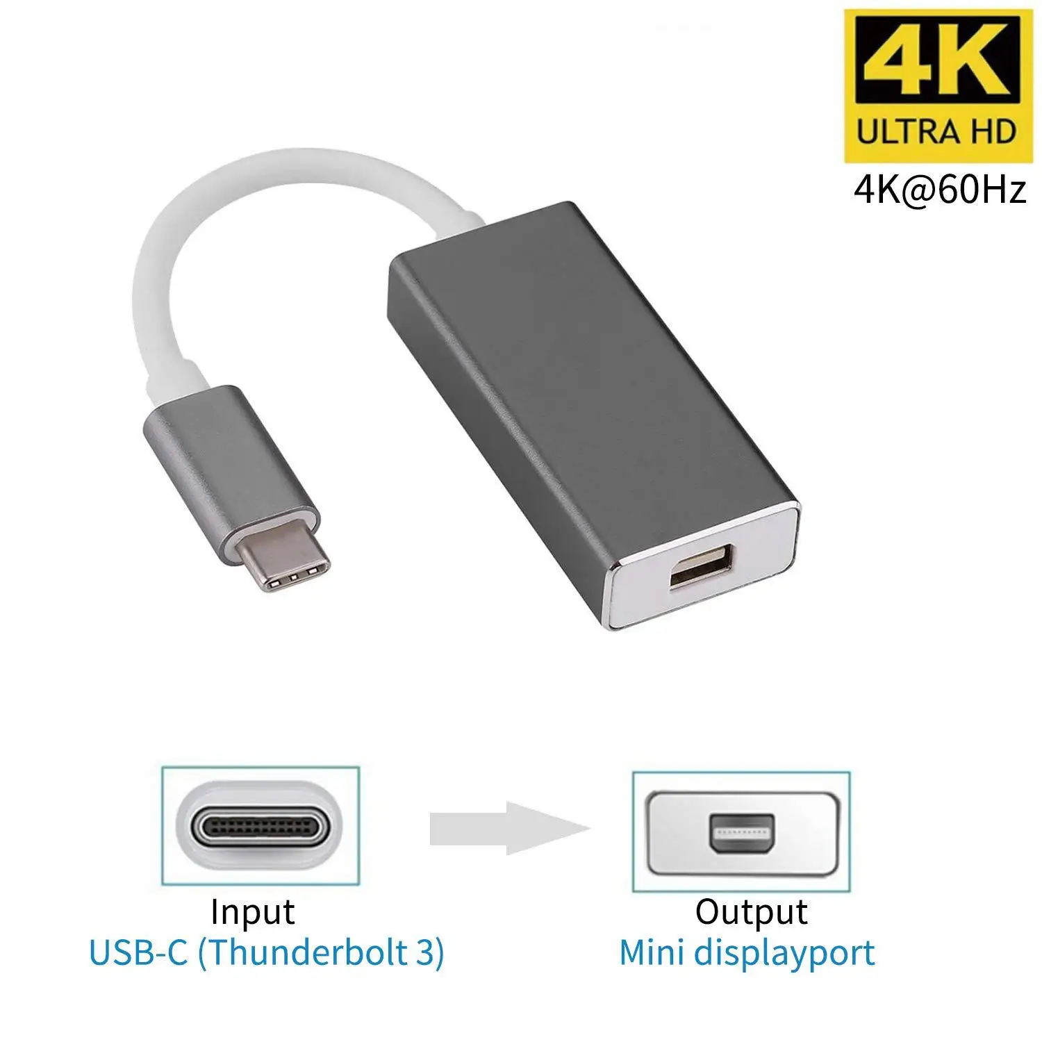 USB3.1 Type-c To Mini DisplayPort Adapter USB Type-C To Mini DP Converter, Up To 10Gbps For Macbook Screen Mirroring Cable
USB3.1 Type-c To Mini DisplayPort Adapter USB Type-C To Mini DP Converter, Up To 10Gbps For Macbook Screen Mirroring Cable