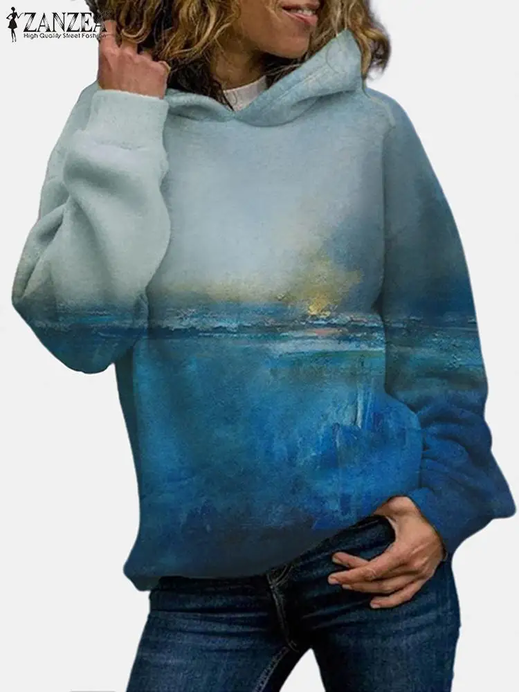 ZANZEA Autumn Casual Vintage Hooded Hoodies Sweatshirts Fashion Women Floral Printed Sweatshirt Long Sleeve Pullover Streetwear
ZANZEA Autumn Casual Vintage Hooded Hoodies Sweatshirts Fashion Women Floral Printed Sweatshirt Long Sleeve Pullover Streetwear