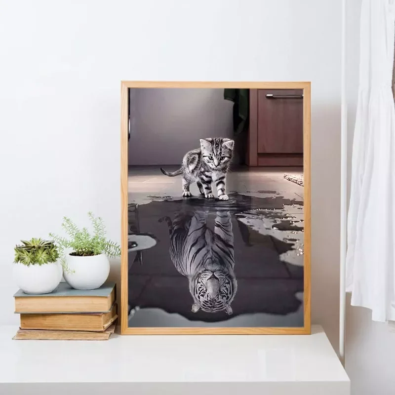 Diamond Painting Cat Reflection Tiger Cross Stitch Full Diamond Embroidery Animal Mosaic Picture of Rhinestones Decor Gift
Diamond Painting Cat Reflection Tiger Cross Stitch Full Diamond Embroidery Animal Mosaic Picture of Rhinestones Decor Gift