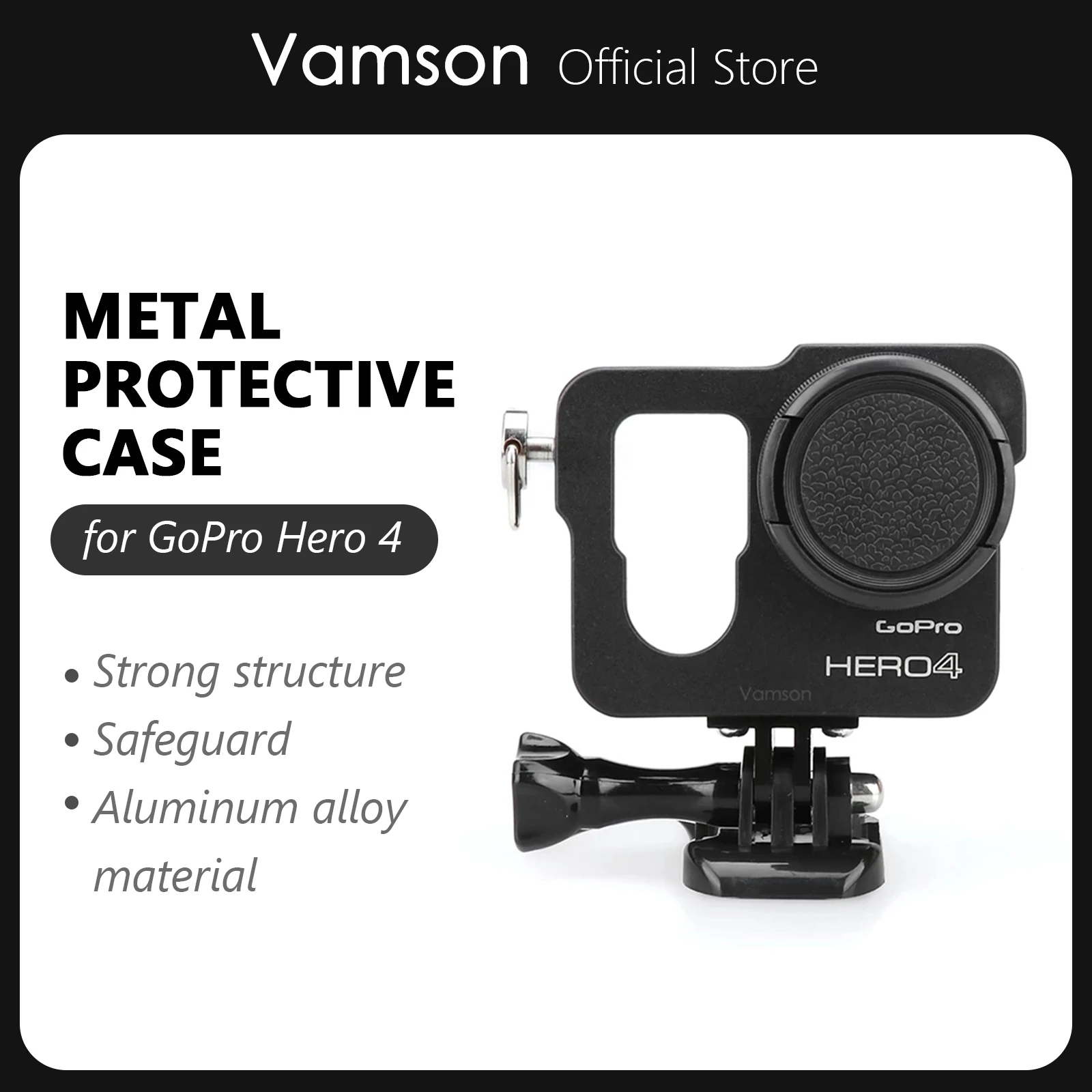 Vamson for Gopro Hero 4 Accessories Aluminum Metal Protective Housing Case CNC Frame + Lens Cap Cover Filter 5 Color VP636
Vamson for Gopro Hero 4 Accessories Aluminum Metal Protective Housing Case CNC Frame + Lens Cap Cover Filter 5 Color VP636