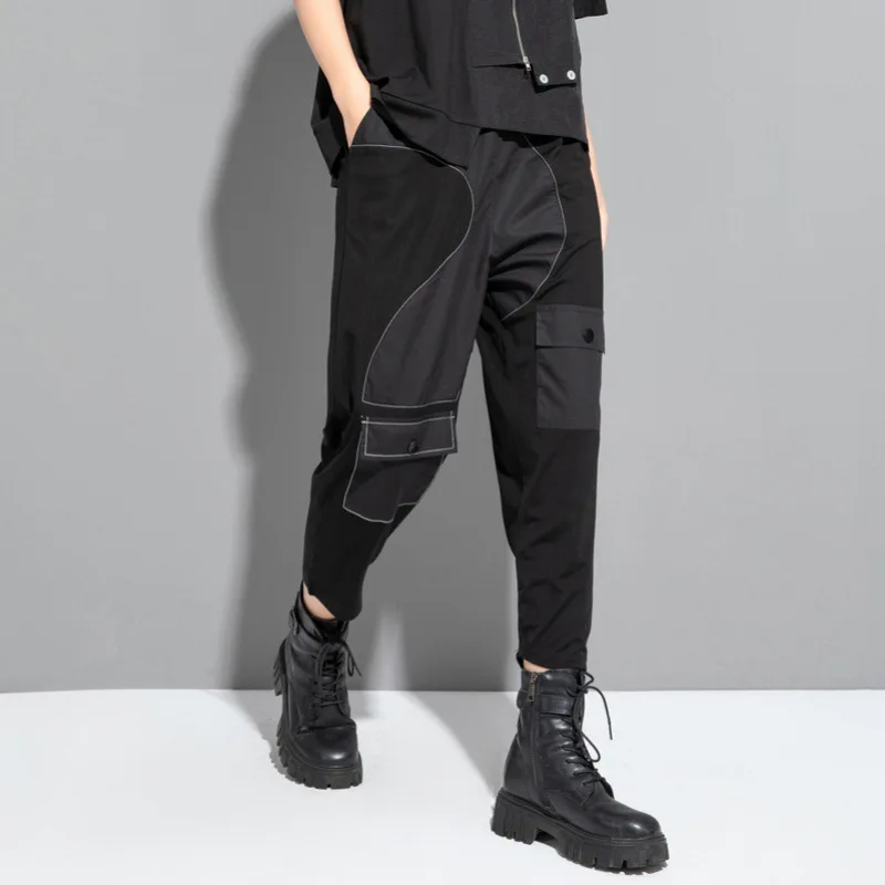 SuperAen 2022 Summer Elastic Waist Patchwork Multi-pocket Casual All Match Thin Harem Pants for Women
SuperAen 2022 Summer Elastic Waist Patchwork Multi-pocket Casual All Match Thin Harem Pants for Women