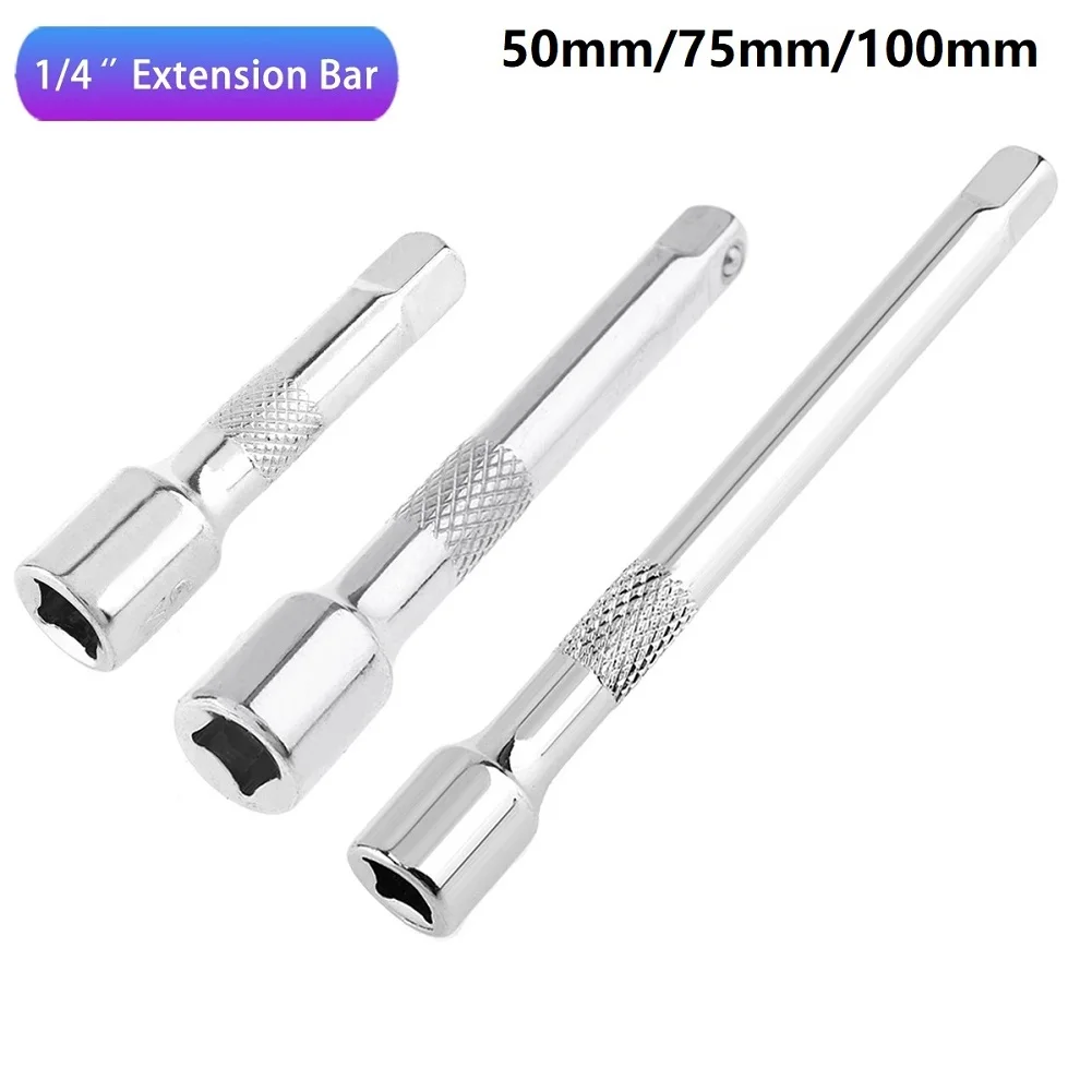1/4 Inch Chromed Steel Extension Bar Ratchet Socket Wrench Adapter Drive Ratchet Socket Wrench Power Drill Adapter 50/75/100MM
1/4 Inch Chromed Steel Extension Bar Ratchet Socket Wrench Adapter Drive Ratchet Socket Wrench Power Drill Adapter 50/75/100MM